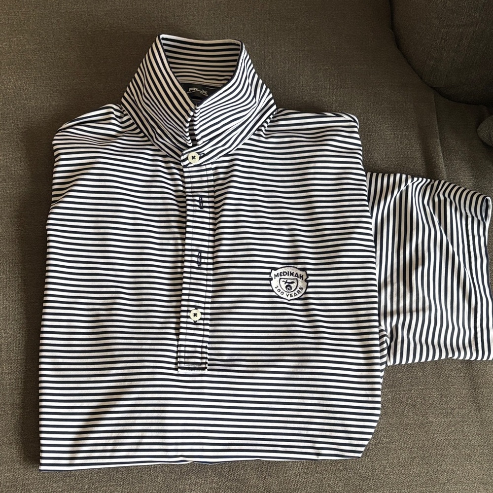 Ralph Lauren x Medinah country club men’s large golf polo deep navy and white